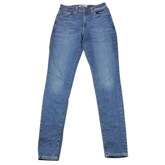 LEVI'S Premium 721 High-Rise Skinny Jeans Sz 28 Blue Wave Dark - Picture 3 of 9